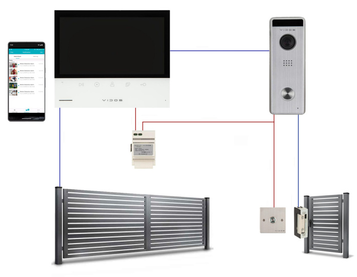 Wideodomofon WiFi Vidos z szyfratorem Vidos S14D-SKP M13-XT Wifi TUYA